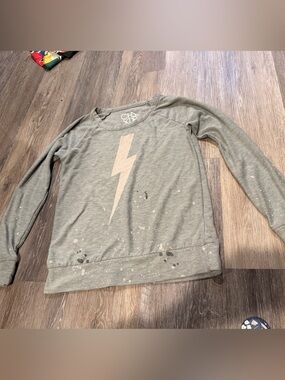 Chaser gray paint splatter and Lightning Bolt Sweatshirt